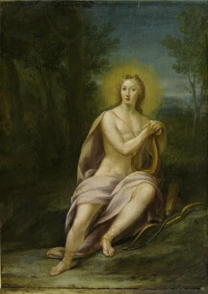 The Four Liberal Arts:  Music, vintage artwork by Anton Raphael Mengs, 12x8" (A4) Poster