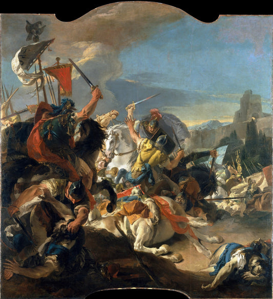 The Battle of Vercellae, vintage artwork by Giovanni Battista Tiepolo, 12x8" (A4) Poster