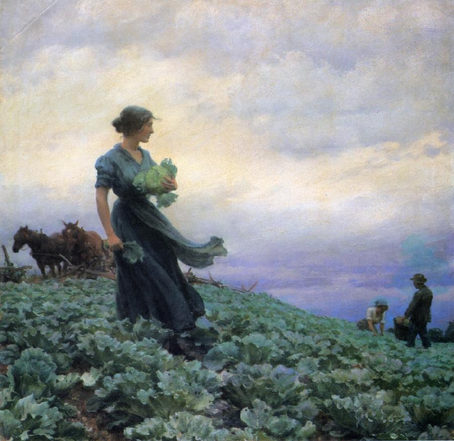The Cabbage Field by Charles Courtney Curran,A3(16x12")Poster