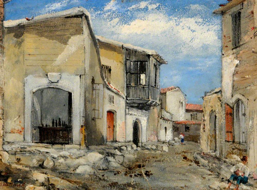 Italian Village, vintage artwork by James Holland, A3 (16x12") Poster Print