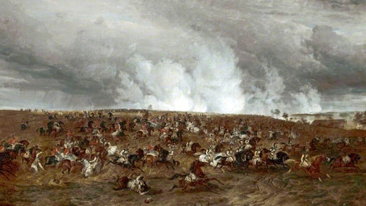 The Battle of Waterloo, 16–19 June 1815, the Defeat of Kellerman's Cuirassiers, vintage artwork by Thomas Sidney Cooper, A3 (16x12") Poster Print