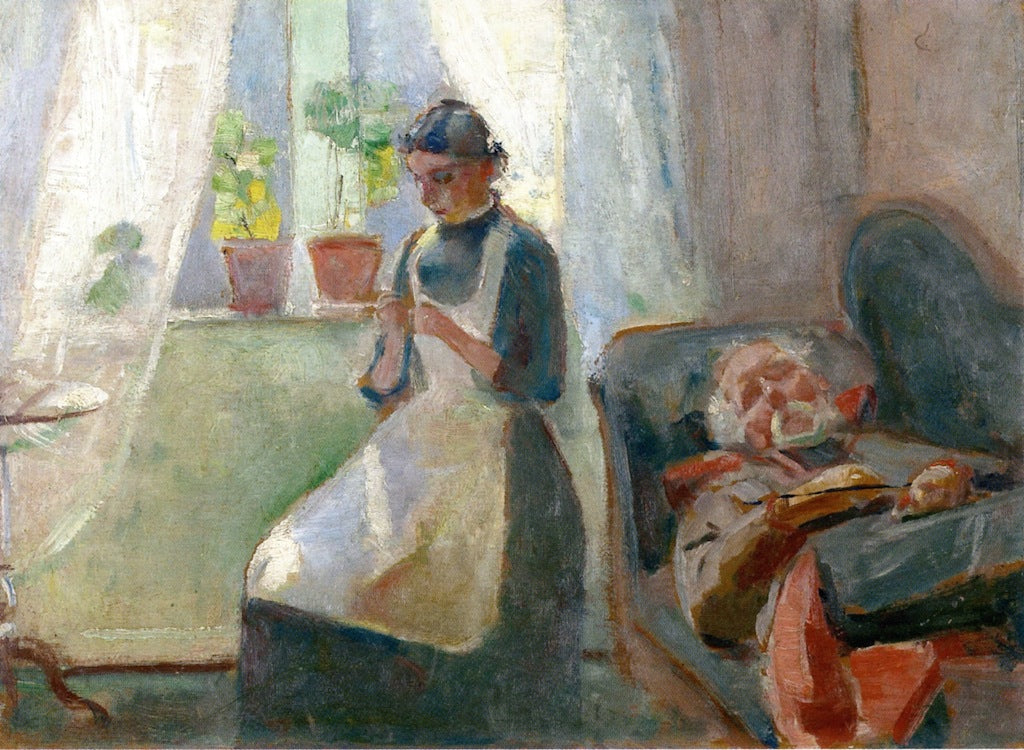 Afternoon Nap, vintage artwork by Edvard Munch, 12x8" (A4) Poster