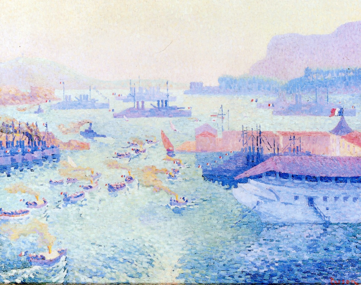 The Port of Toulon by Henri Person,16x12(A3) Poster