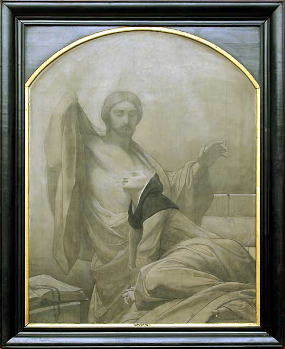 La Communion mystique de Sainte Catherine de Sienne, vintage artwork by François-Leon Benouville, A3 (16x12") Poster Print