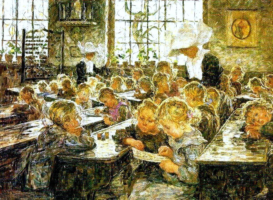 At School by Jenny Montigny,16x12(A3) Poster
