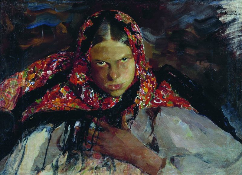 Peasant Girl by Filipp Andreevich Maliavin,A3(16x12")Poster