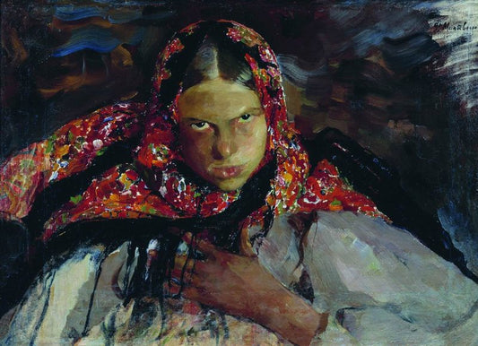 Peasant Girl by Filipp Andreevich Maliavin,A3(16x12")Poster