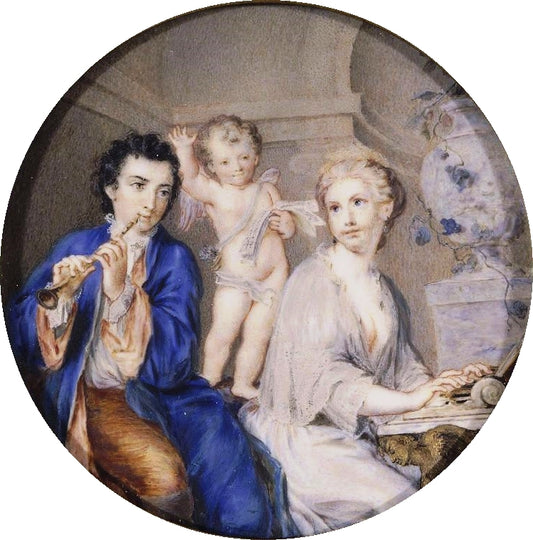 Love Directing a Concert, vintage artwork by Rosalba Carriera, 12x8" (A4) Poster