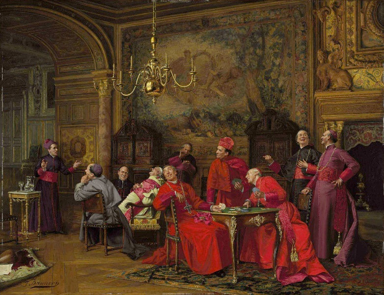 An Eminent Gathering, vintage artwork by Francois Brunery, 12x8" (A4) Poster