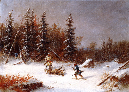 The Caribou Hunter, vintage artwork by Cornelius Krieghoff, A3 (16x12") Poster Print