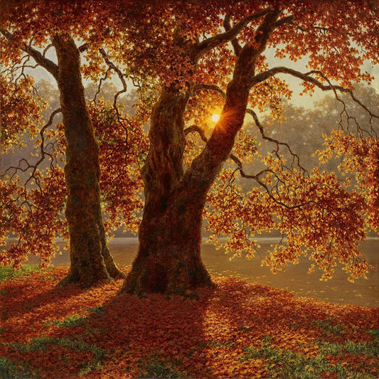 Evening in Autumn, vintage artwork by Ivan Fedorovich Choultse, 12x8" (A4) Poster