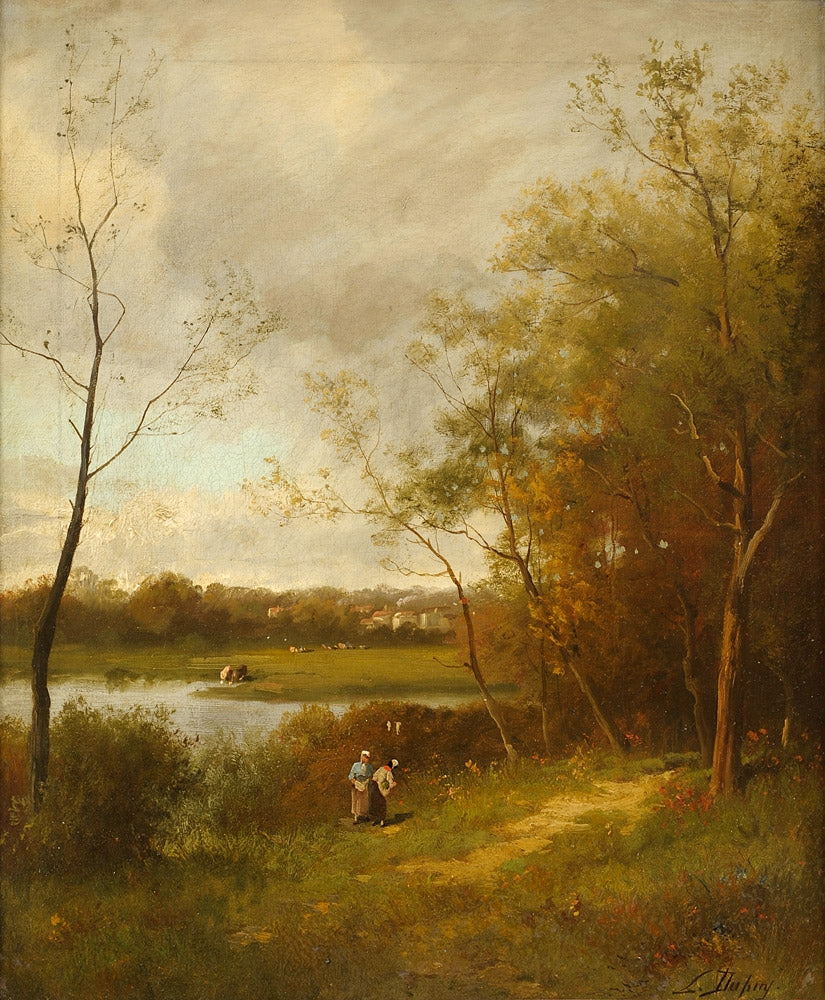 Summer Landscape with River by Eugene Galien-Laloue,A3(16x12")Poster