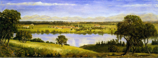 A View of Stanford University, vintage artwork by Thaddeus Welch, 12x8" (A4) Poster