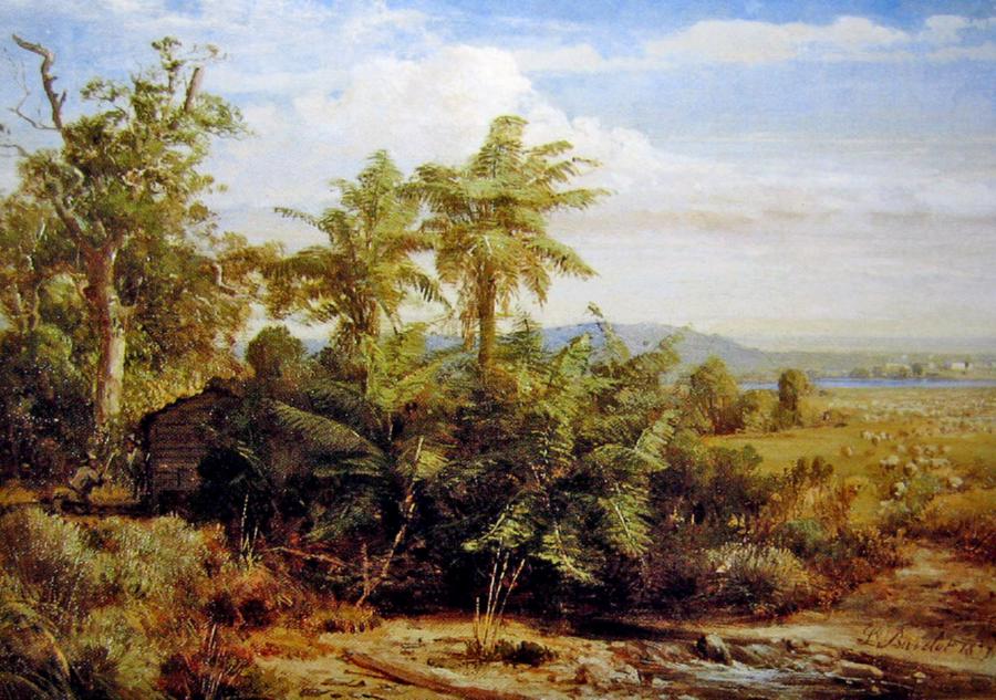 View from Yarra Glen, vintage artwork by Louis Buvelot, A3 (16x12") Poster Print