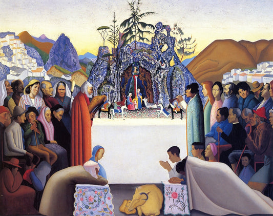 The Crèche, vintage artwork by Joseph Stella, 12x8" (A4) Poster