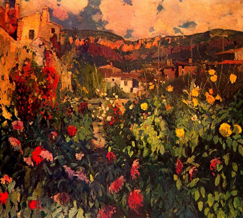 El jardín del alcalde, vintage artwork by Joaquin Mir  Trinxet, 12x8" (A4) Poster