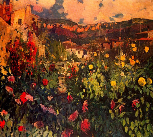 El jardín del alcalde, vintage artwork by Joaquin Mir  Trinxet, 12x8" (A4) Poster