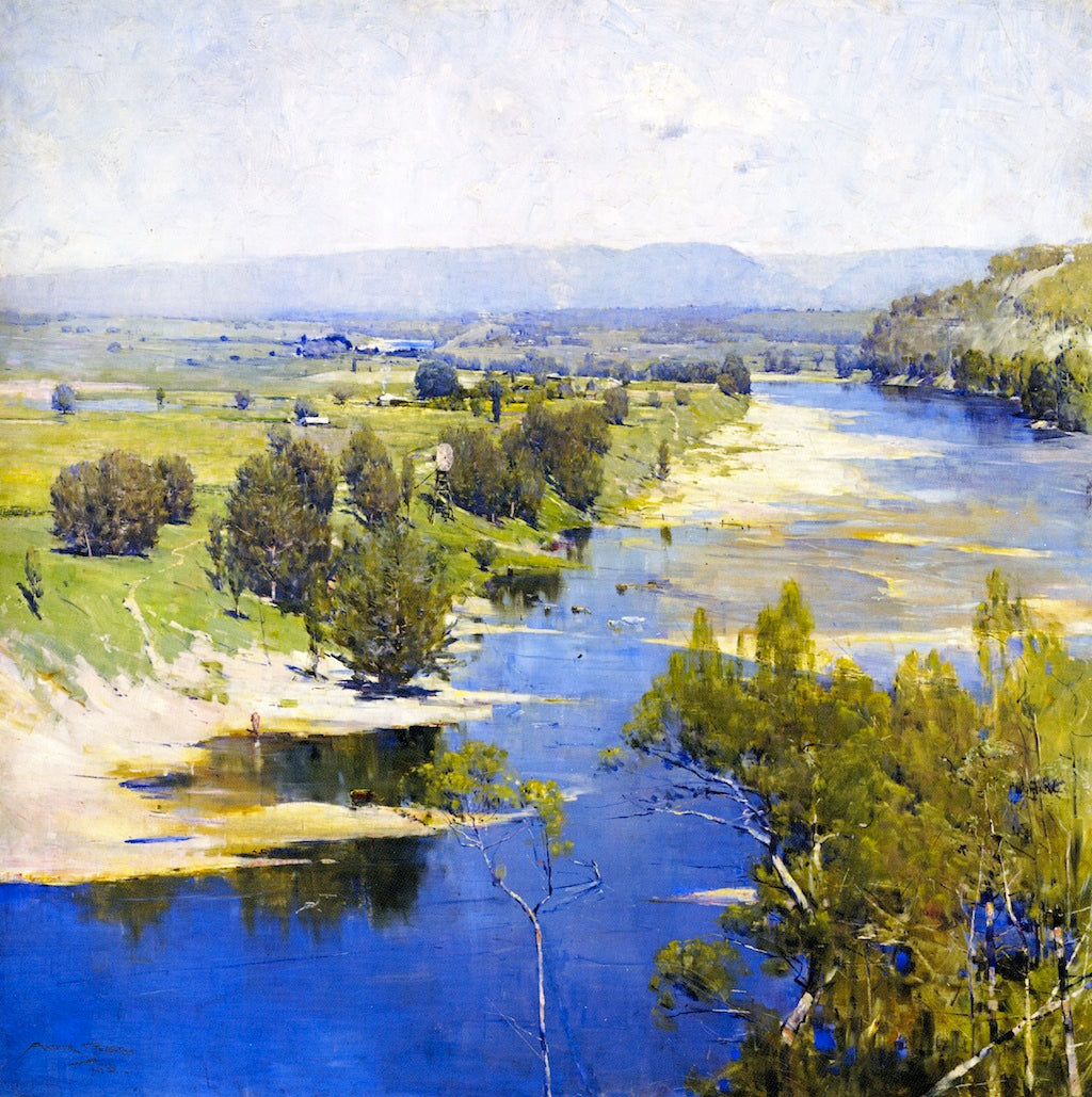 The purple moon's transparent might, vintage artwork by Sir Arthur Streeton, 12x8" (A4) Poster