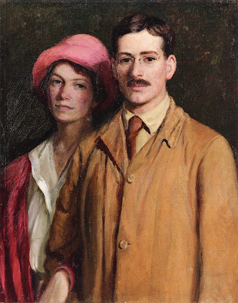 Portrait of Edith Perry Ballantine and Edward Ballantine, vintage artwork by Lilla Cabot Perry, 12x8" (A4) Poster