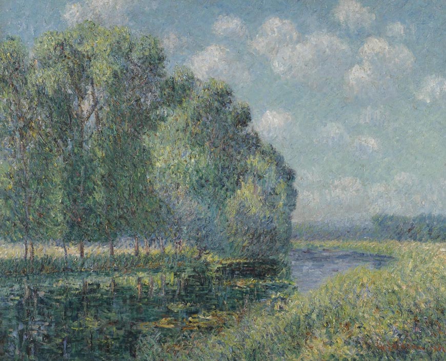 by  the Eure River in Spring, vintage artwork by Gustave Loiseau, 12x8" (A4) Poster