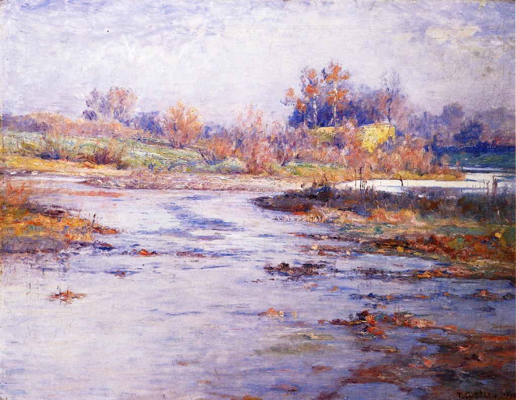 Mysterious River, vintage artwork by Theodore Clement Steele, 12x8" (A4) Poster