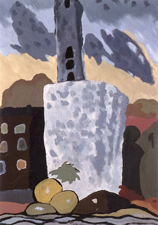 Building Moving Past a Sky, vintage artwork by Arthur Dove, 12x8" (A4) Poster