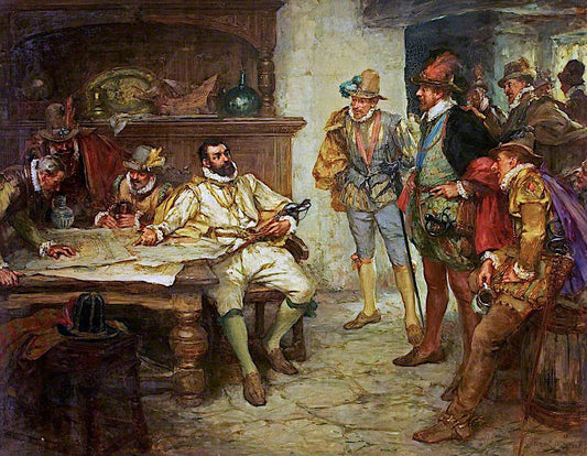 Martin Frobisher's New Road to Cathay, vintage artwork by Arthur McCormick, 12x8" (A4) Poster