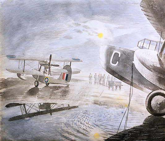 Morning on the Tarmac, vintage artwork by Eric Ravilious, 12x8" (A4) Poster