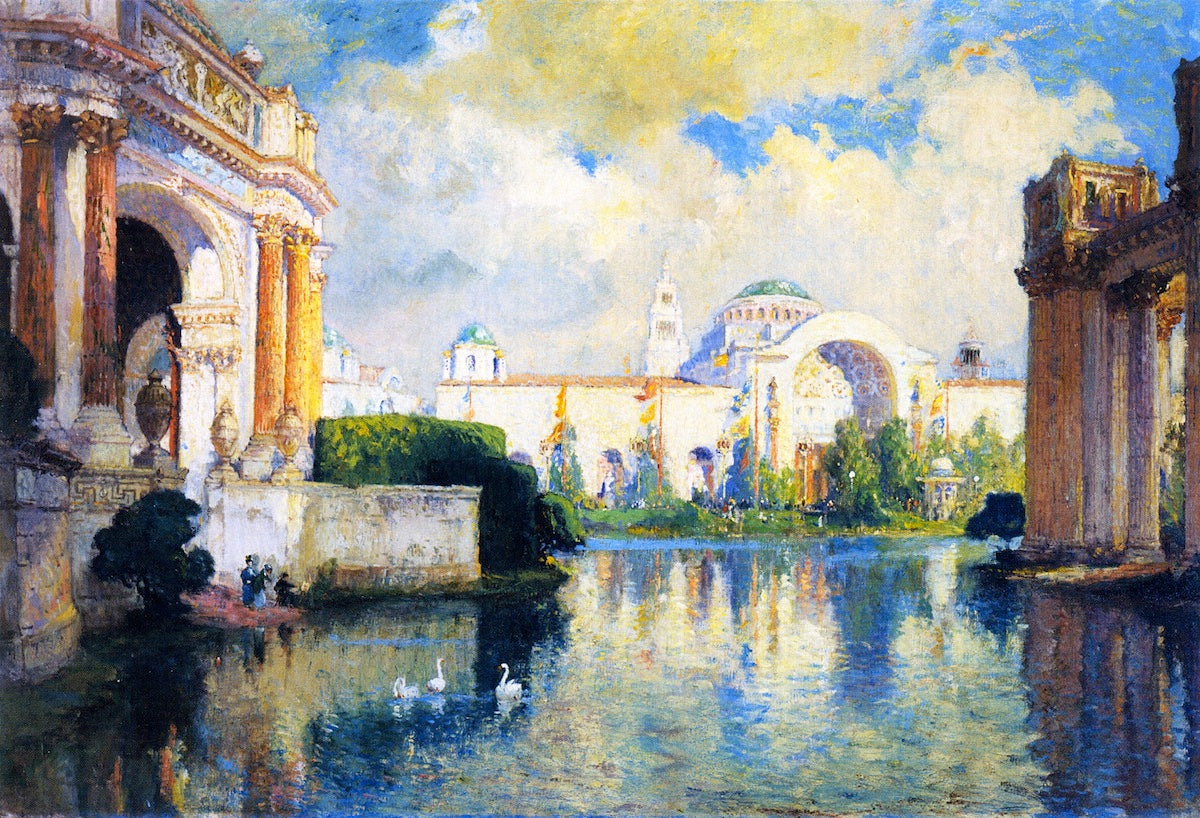 Panama-Pacific Exposition Building, vintage artwork by Colin Campbell Cooper, 12x8" (A4) Poster