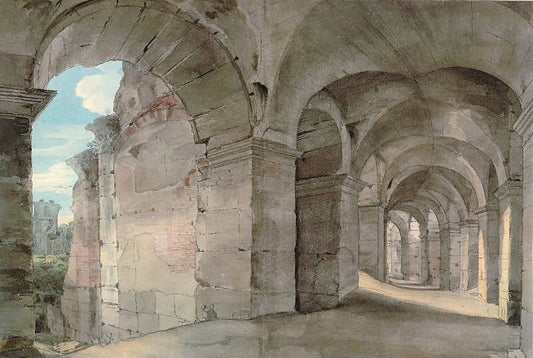 A Gallery of the Colosseum, vintage artwork by Francis Towne, 12x8" (A4) Poster