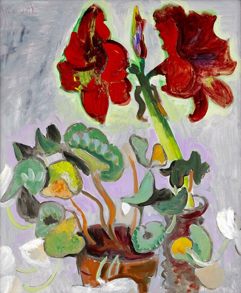Still life with Amaryllis by Isaac Grünewald,16x12(A3) Poster