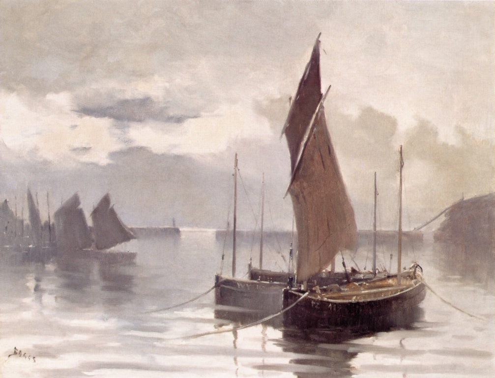 French Harbor Scene, vintage artwork by Frank Myers Boggs, 12x8" (A4) Poster