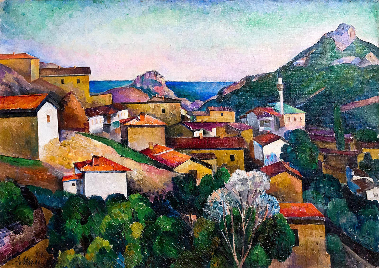 Crimean Landscape, vintage artwork by Adolf Milman, 12x8" (A4) Poster