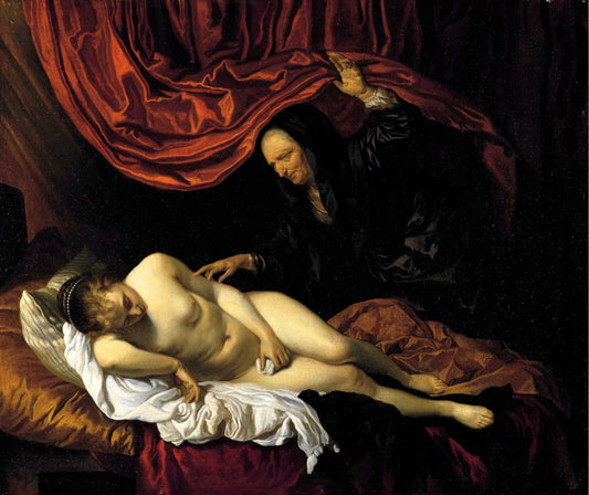 Danae, vintage artwork by Attributed to Jacob Van Loo, 12x8" (A4) Poster