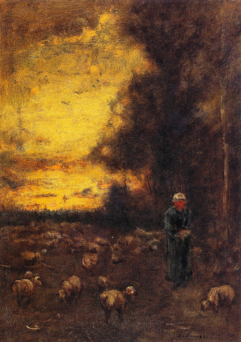 End of Day, Montclair, vintage artwork by George Inness, 12x8" (A4) Poster