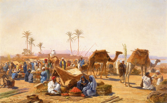 The Street Market, vintage artwork by Ludwig Hans Fischer, 12x8" (A4) Poster