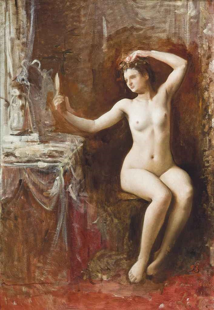 In the Boudoir by Louise Abbema,A3(16x12")Poster
