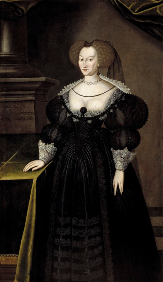 Queen Maria Eleonora, vintage artwork by Jacob Heinrich Elbfas, 12x8" (A4) Poster