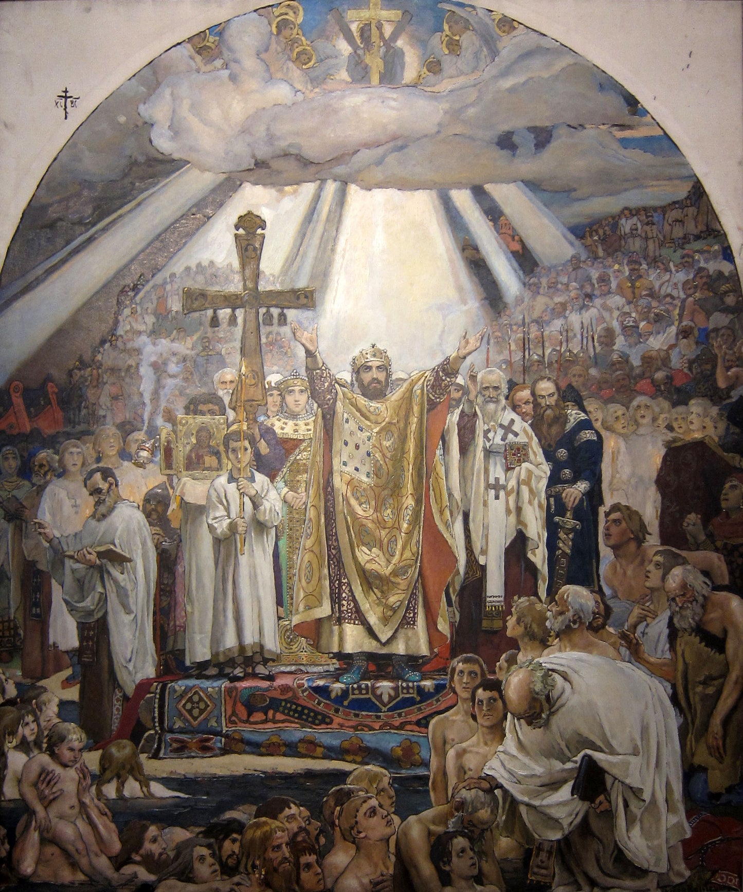 The Baptism of Russia, vintage artwork by Viktor Mikhaylovich Vasnetsov, 12x8" (A4) Poster