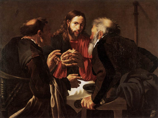Supper at Emmaus, vintage artwork by Hendrick Terbrugghen, 12x8" (A4) Poster