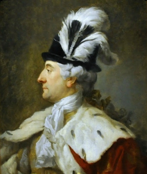Portrait of Stanislaus Augustus Poniatowski in a feathered hat, vintage artwork by Marcello Bacciarelli, 12x8" (A4) Poster