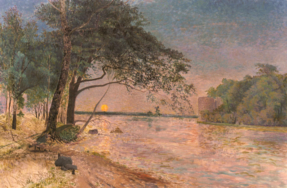 View of Kronenberg Castle at Sunset, vintage artwork by Alfred Wahlberg, 12x8" (A4) Poster