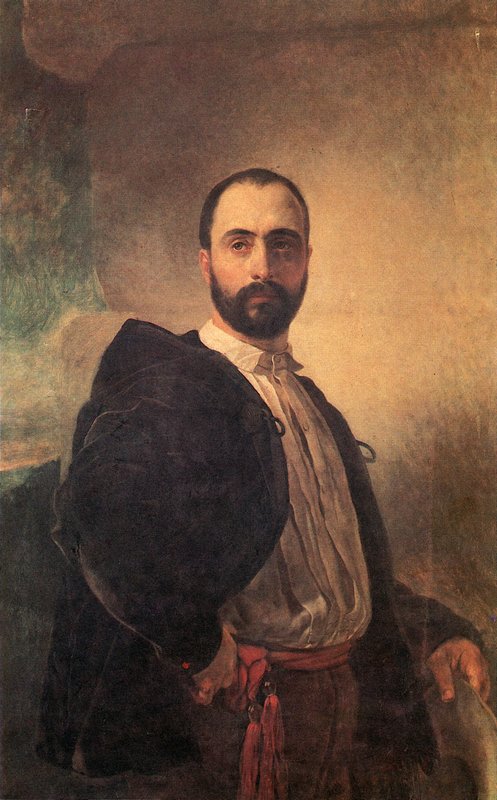 Portrait of Angelo Tittoni, vintage artwork by Karl Pavlovich Brulloff, A3 (16x12") Poster Print