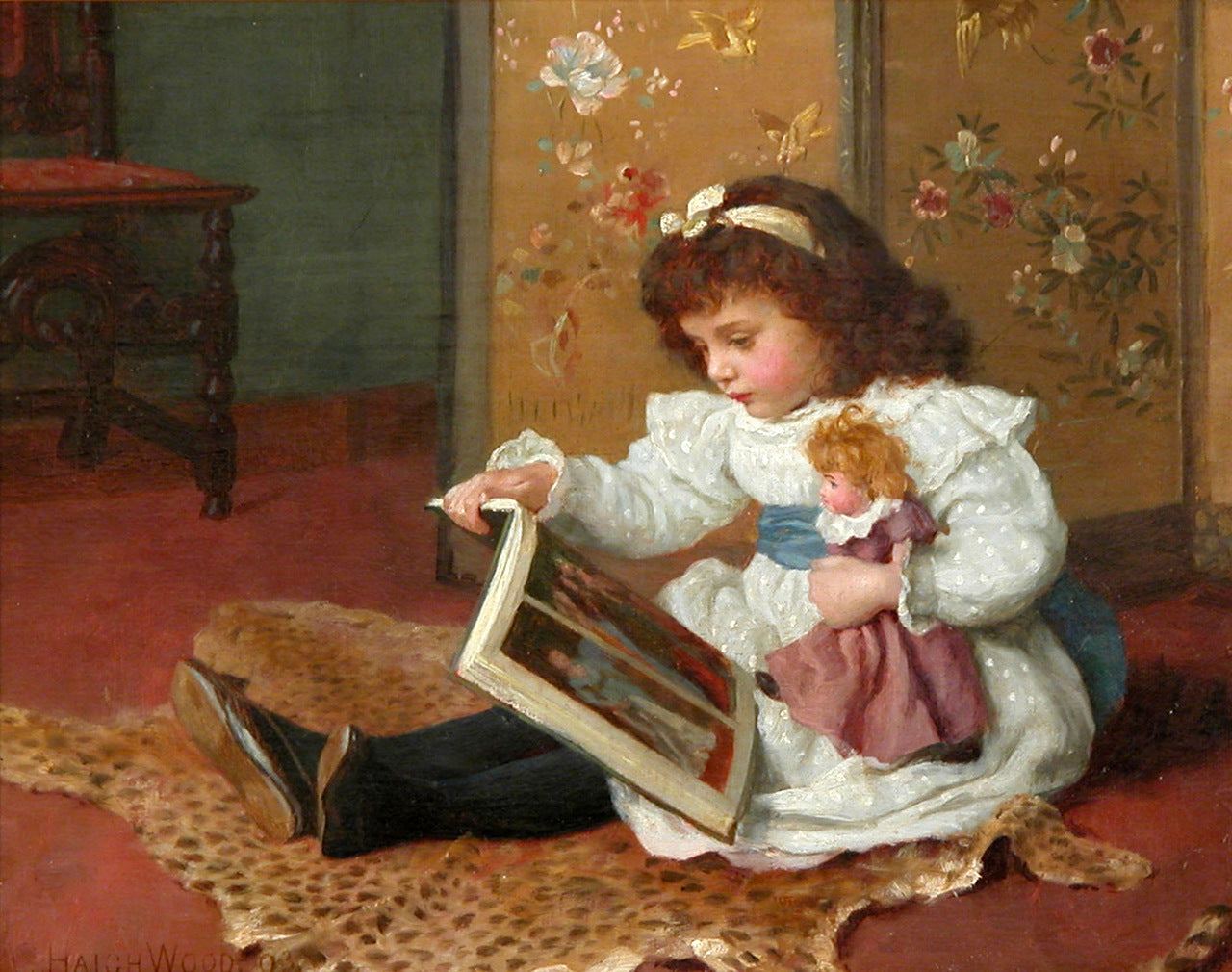 Storytime, vintage artwork by Charles Haigh Wood, 12x8" (A4) Poster