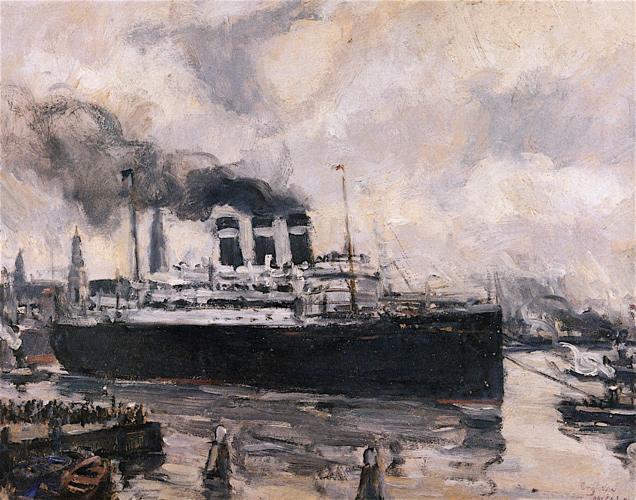 The Departure of the Belgenland by Eugeen van Mieghem,16x12(A3) Poster