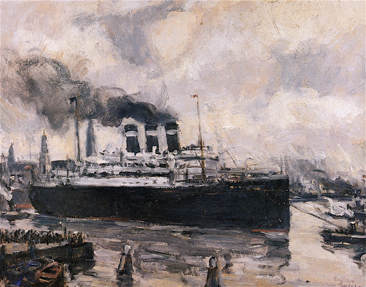 The Departure of the Belgenland by Eugeen van Mieghem,16x12(A3) Poster