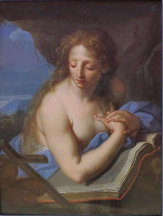 Maria Magdalena, vintage artwork by Francesco Trevisani, 12x8" (A4) Poster