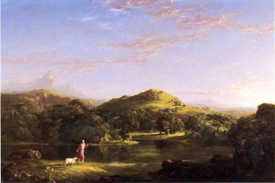 The Good Shepherd, vintage artwork by Thomas Cole, A3 (16x12") Poster Print