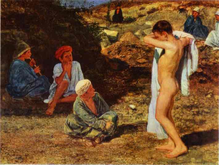 Seven boys (study), vintage artwork by Alexander Ivanov, A3 (16x12") Poster Print