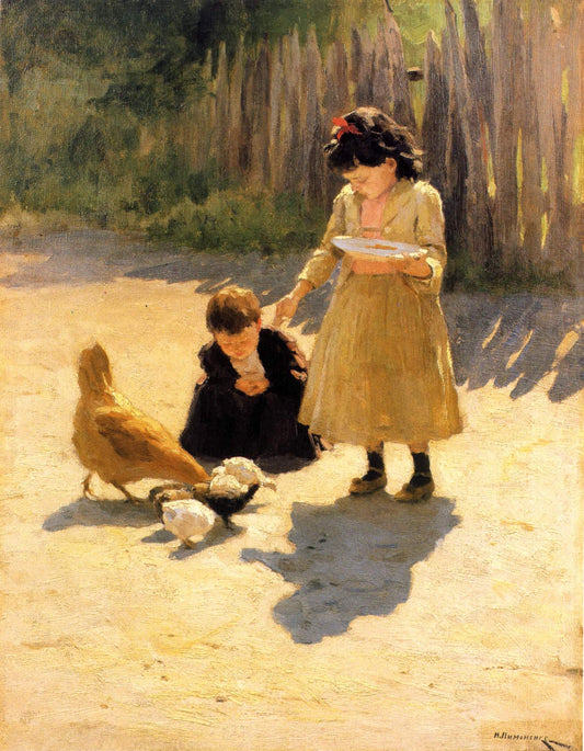 The Artist's Children, vintage artwork by Nikolai Pimonenko, 12x8" (A4) Poster